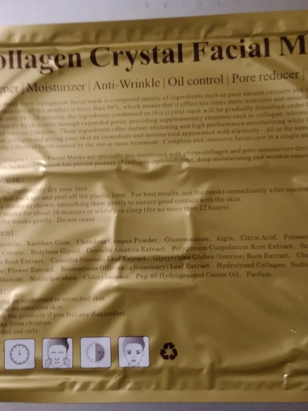 5 Collagen Crystal Facial Masks - Black Sheet Lot